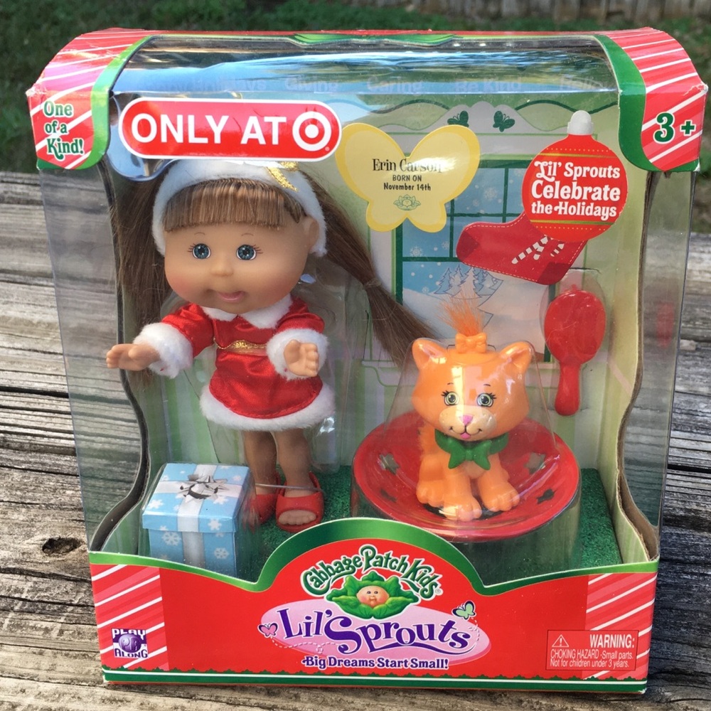 Cabbage Patch Kids, Lil’ Sprouts Doll & Dog, Erin Carson, Born November 14th NEW